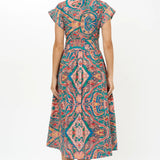 Belted Shirt Dress -Aqua Persia