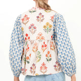 Mandarin Balloon Top -Provence Blue