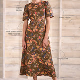 Casey Dress in Olive Floral
