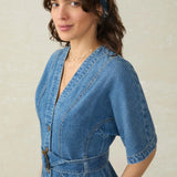 Denim Camille Mini Dress -Sadona Blue