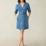 Denim Camille Mini Dress -Sadona Blue