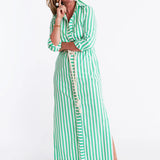 Monteith Caftan -Green Stripe