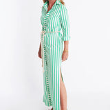 Monteith Caftan -Green Stripe