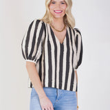 Penny Top -Stripe Noir