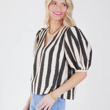 Penny Top -Stripe Noir