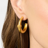 Beaded Station Hoop Earring