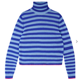Little Stripe Roll Collar -Blue