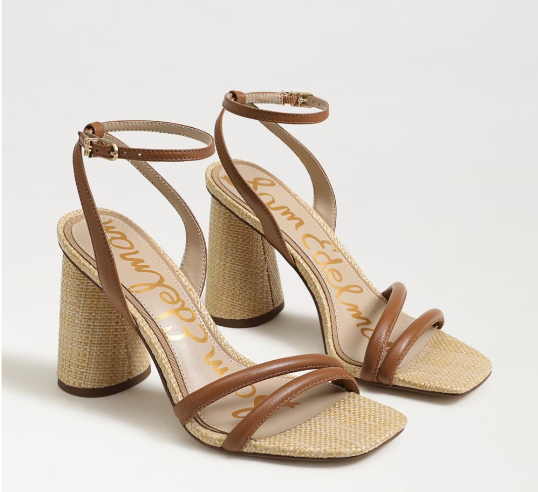Kia Block Heel Sandal -Saddle Leather