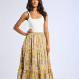 Paola Skirt -Citron Floral
