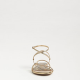 Ellina Strappy Flat Sandal -Amber Gold Leather