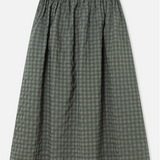Dr Bloom Khaki Gingham Midi Skirt