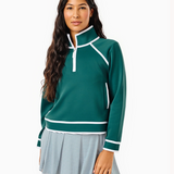 Scuba Light Bainbridge Quarter Zip Sweatshirt in Ivy