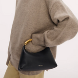 Metal Handle Rhea Bag in Black and Gold