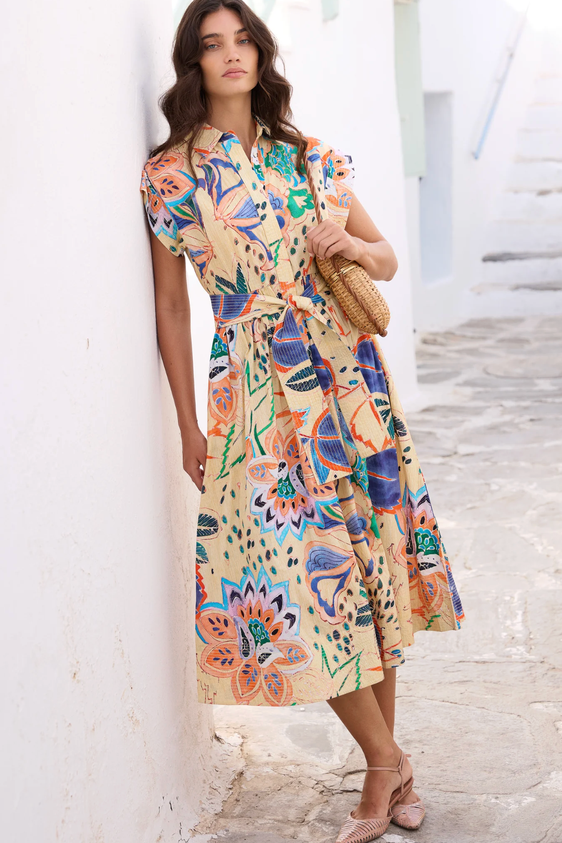oliphant belted shirt dress Oliphant Belted Shirt Dress, Beckett Navy M