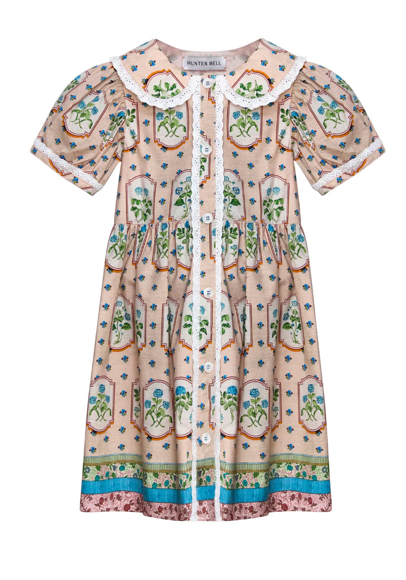 Sally Kids Dress -Pastel Botanicals