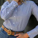 Peggy Ruffle Stripe Shirt