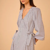 Vera Dress - Embellished Croquet Stripe