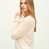 Crop Cashmere Crew Neck Sweater in Oatmeal