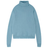Cashmere Roll Collar Sweater in Blue