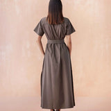 Amira Midi Dress -Solid Fawn