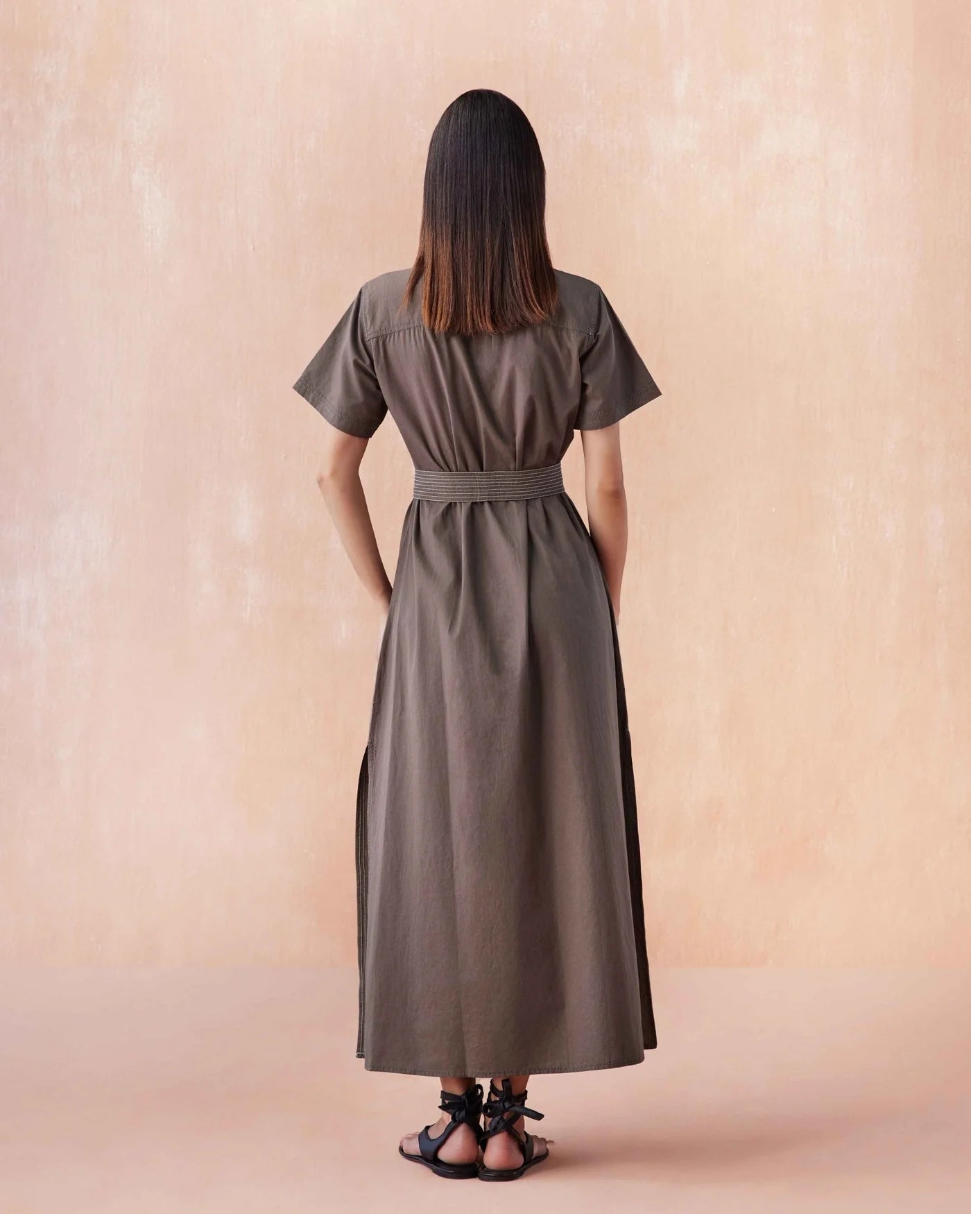 Amira Midi Dress -Solid Fawn Ellett Amira Midi Dress -Solid Fawn Ellett