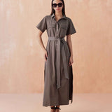 Amira Midi Dress -Solid Fawn