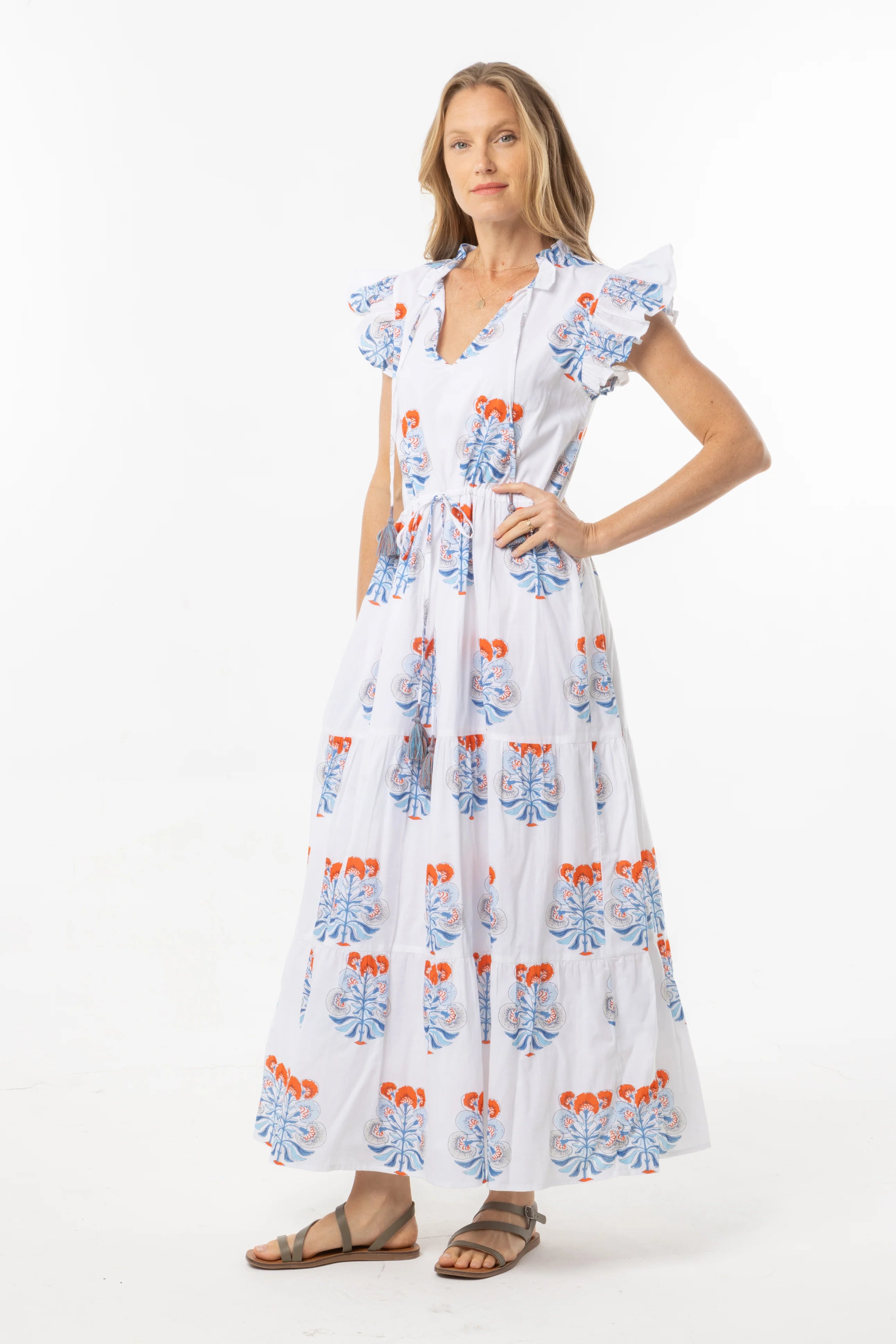 Andrea Dress -Blue Orange
