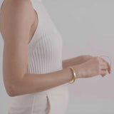 Crescent Stone Bangle -Cubic Zirconia -S