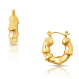 Waverly Bamboo Hoop Earring -Gold