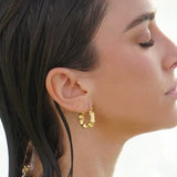 Waverly Bamboo Hoop Earring -Gold