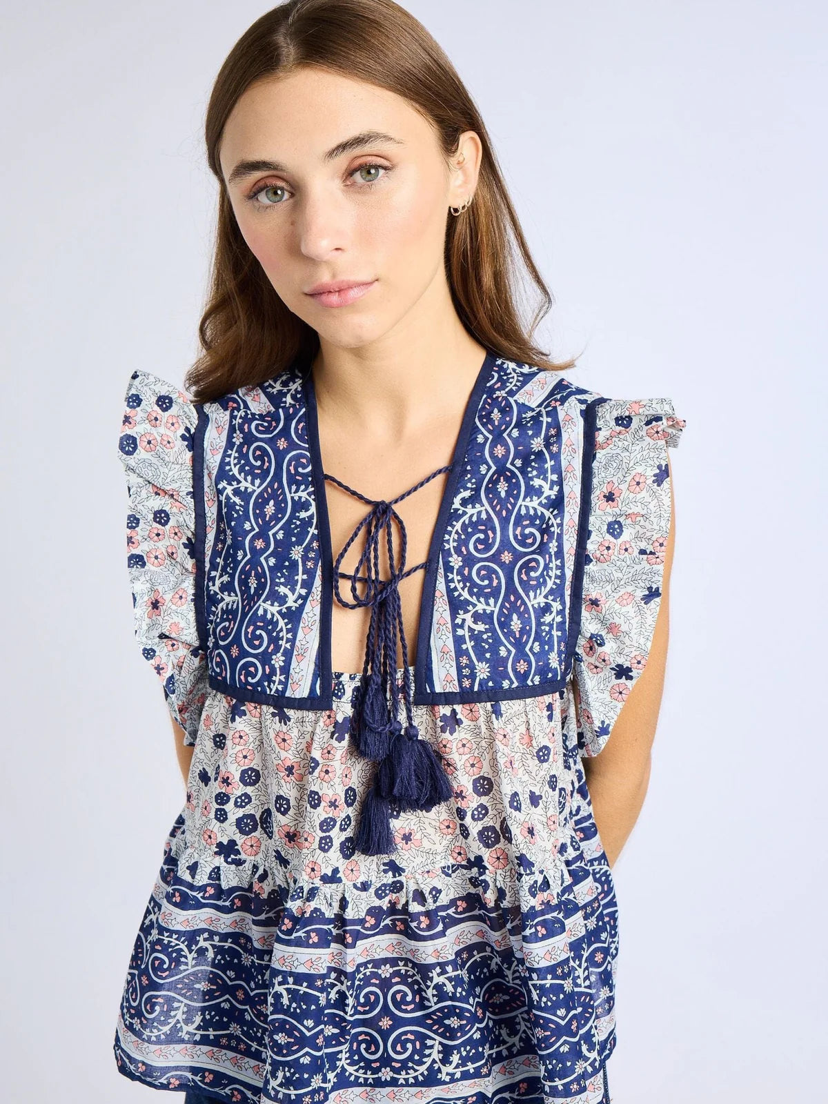Chelsea Top -Navy Floral