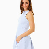 Racquet Dress -White/Violet Stripe