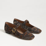 Sam Edelman Michaela Mary Jane flats in brown velvet sequin with gold buckle strap