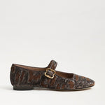 Sam Edelman Michaela Mary Jane flat in mushroom brown sequin velvet with gold buckle