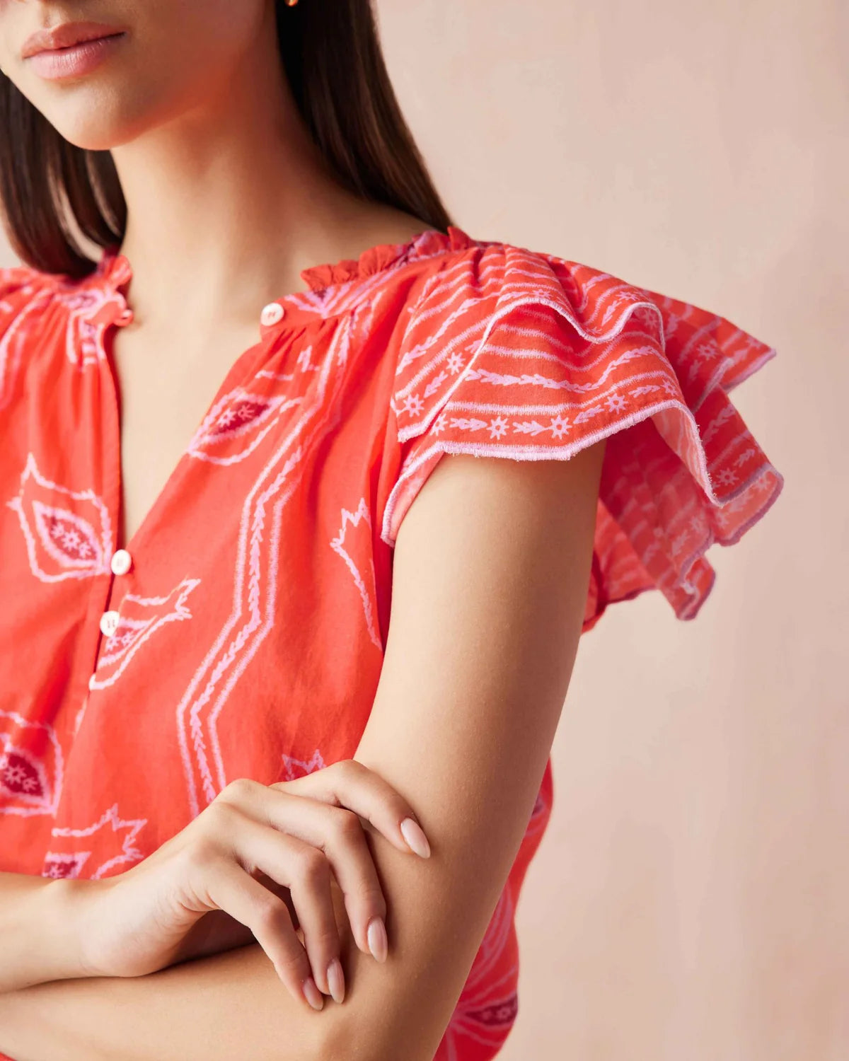 Wilora Blouse -Vani Papaya